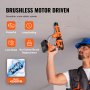 VEVOR Drywall Screw Gun Auto-Feed, 20V Max Collated Drywall Screwgun, 4200RPM Brushless Cordless Drywall Gun Kit with 2 Battery Packs, Charger, Belt Clip, Tool Bag, Screw Length and Depth Adjustable