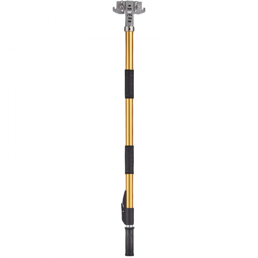 VEVOR Drywall Flat Box Handle, 40''-64'', Anodized Aluminum Flat Finishing Extension Handle, 5-Section Length Adjustable, Non-slip Grip and 360° Painting for Plasterboard, Wallboard, Sheetrock