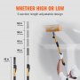 VEVOR Drywall Flat Box Handle, 40''-64'', Anodized Aluminum Flat Finishing Extension Handle, 5-Section Length Adjustable, Non-slip Grip and 360° Painting for Plasterboard, Wallboard, Sheetrock