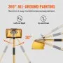 VEVOR Drywall Flat Box Handle, 40''-64'', Anodized Aluminum Flat Finishing Extension Handle, 5-Section Length Adjustable, Non-slip Grip and 360° Painting for Plasterboard, Wallboard, Sheetrock