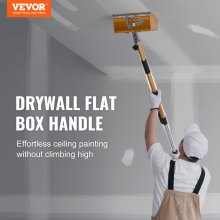 VEVOR Drywall Flad Box Håndtag, 40''-64'', anodiseret aluminium Flad Finishing forlængelseshåndtag, 5-sektions længde justerbar, skridsikkert greb og 360° maling til gipsplader, vægplader, sheetrock