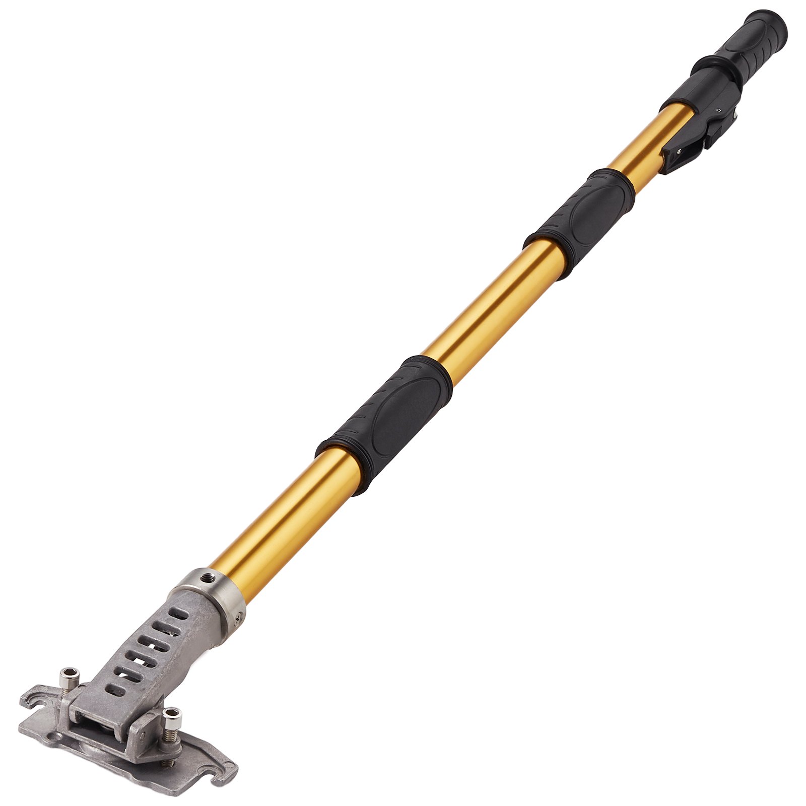 VEVOR drywall flat box handle, adjustable golden pole with black grips and silver flat box attachment.