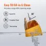 VEVOR drywall flat box, 80-degree opening angle, quick fill, complete clean, and time-saving benefits.