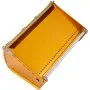 yellow VEVOR drywall flat box with metal hinge and steel handle, top view.