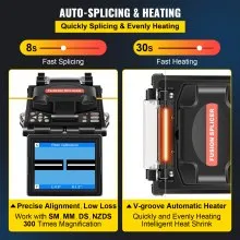 VEVOR Fiber Fusion Splicer Automatic Focus A-80S FTTH Fiber Optic Fusion Splicer Kit 5 Inch Digital LCD Screen Fusion Splicer Machine Optical Fiber Cleaver Kit