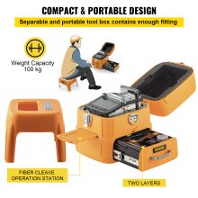 VEVOR AI-7 Fiber Fusion Splicer with 8 Seconds Splicing Time Melting 18 Seconds Heating Fusion Splicer Machine Optical Fiber Cleaver Kit for Optical Fiber & Cable Projects