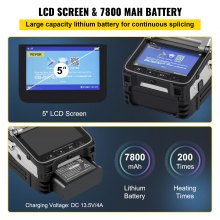 VEVOR AI-7 Fiber Fusion Splicer with 8 Seconds Splicing Time Melting 18 Seconds Heating Fusion Splicer Machine Optical Fiber Cleaver Kit for Optical Fiber & Cable Projects