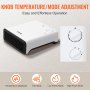 VEVOR Electric Wall Heater 1500W, Small Space Heaters with Knob Adjustment, Tip-Over & Overheat & IPX24 Waterproof Safety Protection, Wall-Mount/Tabletop for Indoor Use, Fixed Screws Included, White