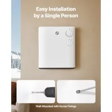 VEVOR Smart Wall Heater 1500W Electric Wall Mounted Heater with Knob Thermostat