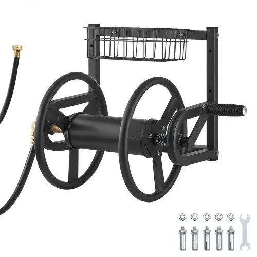 VEVOR Wall Mounted Garden Hose Reel, Holds 125 ft 5/8-inch Hose