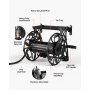 VEVOR Wall Mounted Garden Hose Reel, Holds 135 Feet of 5/8-inch Hose, Outdoor Heavy-Duty Waterhose Holder Winder, with Widened Top Tray, Aluminum Alloy Connector, Decorative Pattern, for Backyards