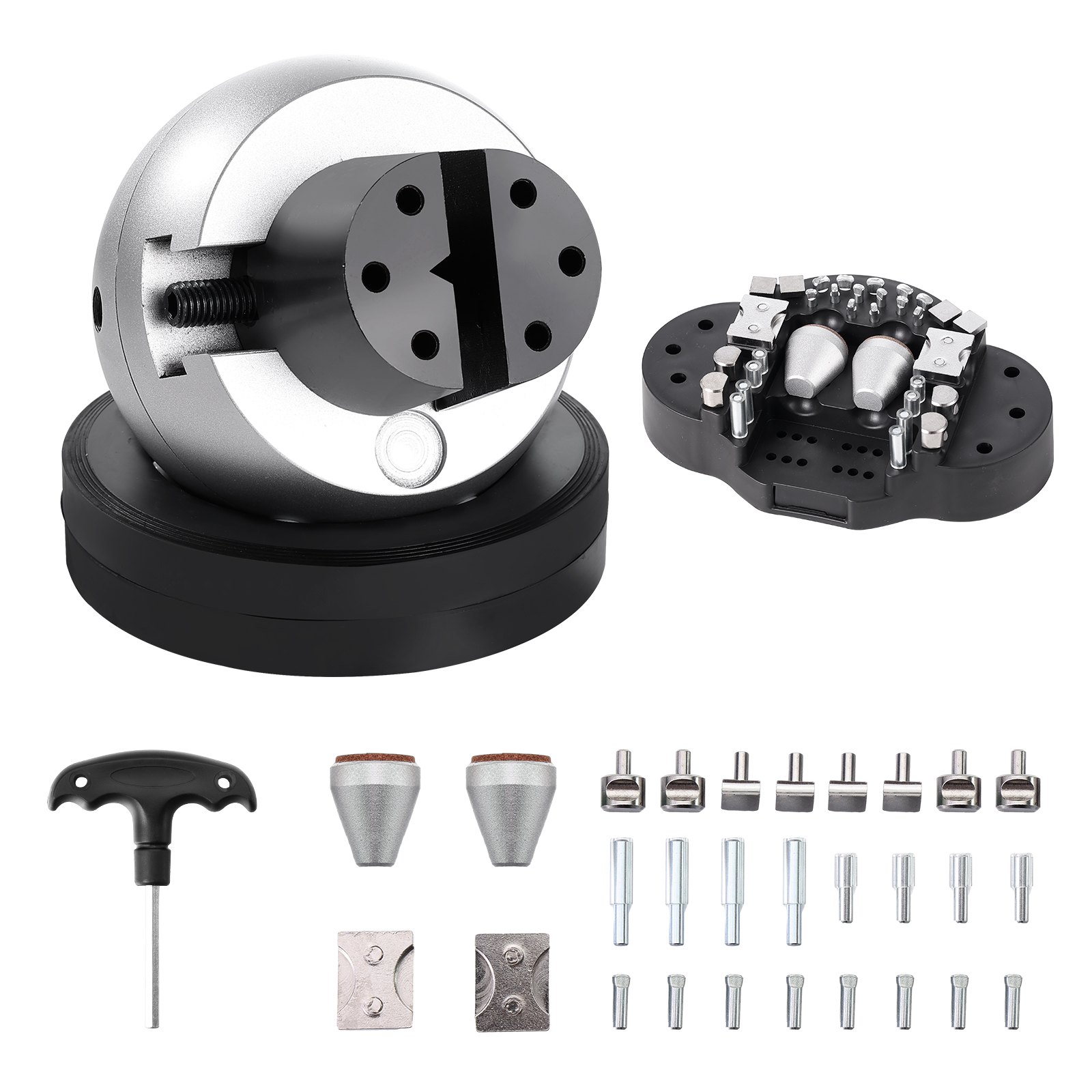 Sweiko Engraving Block 5 inch Ball Vise Setting Jewelry Ball Vise Engraving with 34PCS Attachment and Rubber Base Sweiko Engraving Block 5 inch Ball Vise Setting Jewelry Ball Vise Engraving with 34PCS Attachment and Rubber Base