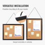 VEVOR Cork Board, 24 x 18 inches, Double-sided Bulletin Board with MDF Sticker Frame, Vision Board Includes 10 Pushpins, for Display and Decoration in Office Home and School