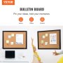 VEVOR cork board for home, office, and school use, featuring pinned notes and colorful children&#039;s art.