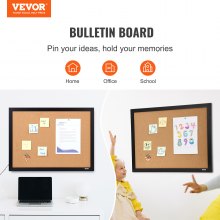 VEVOR Cork Board, 36x24 tum anslagstavla med MDF-klisterram, Vision Board innehåller 10 sticknålar, för visning och dekoration i kontorshem och skola