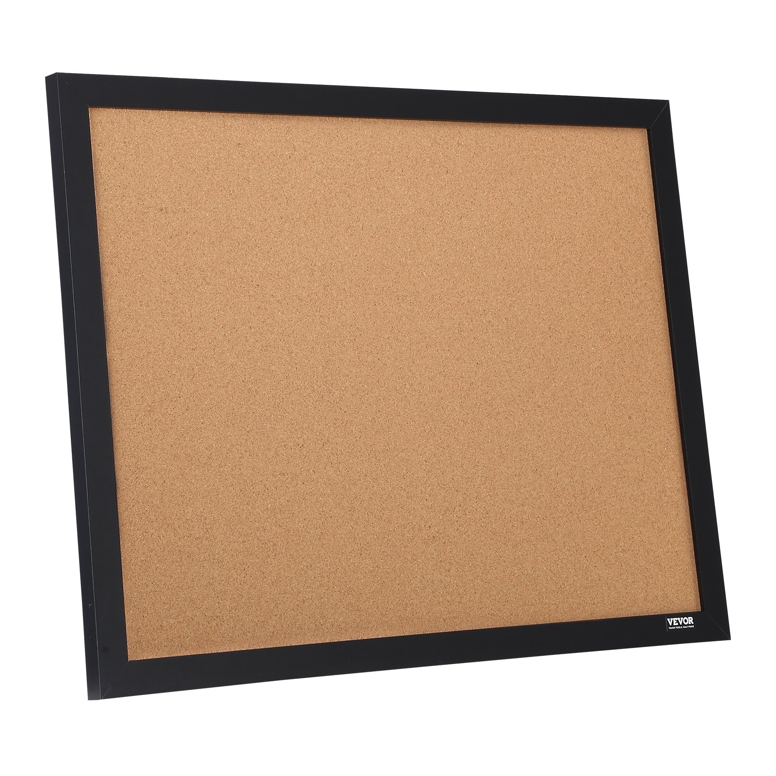 VEVOR cork board with black frame, featuring a smooth cork surface for pinning notes and reminders.