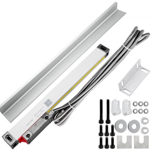 VEVOR Lathe Linear Scale 1000 mm High Accuracy Linear Glass Scale, Precision Linear Scale, Aluminum Body for Drilling, Grinding, for Grinding Milling Lathe Machine Aluminum Readout 3 m Signal Cable