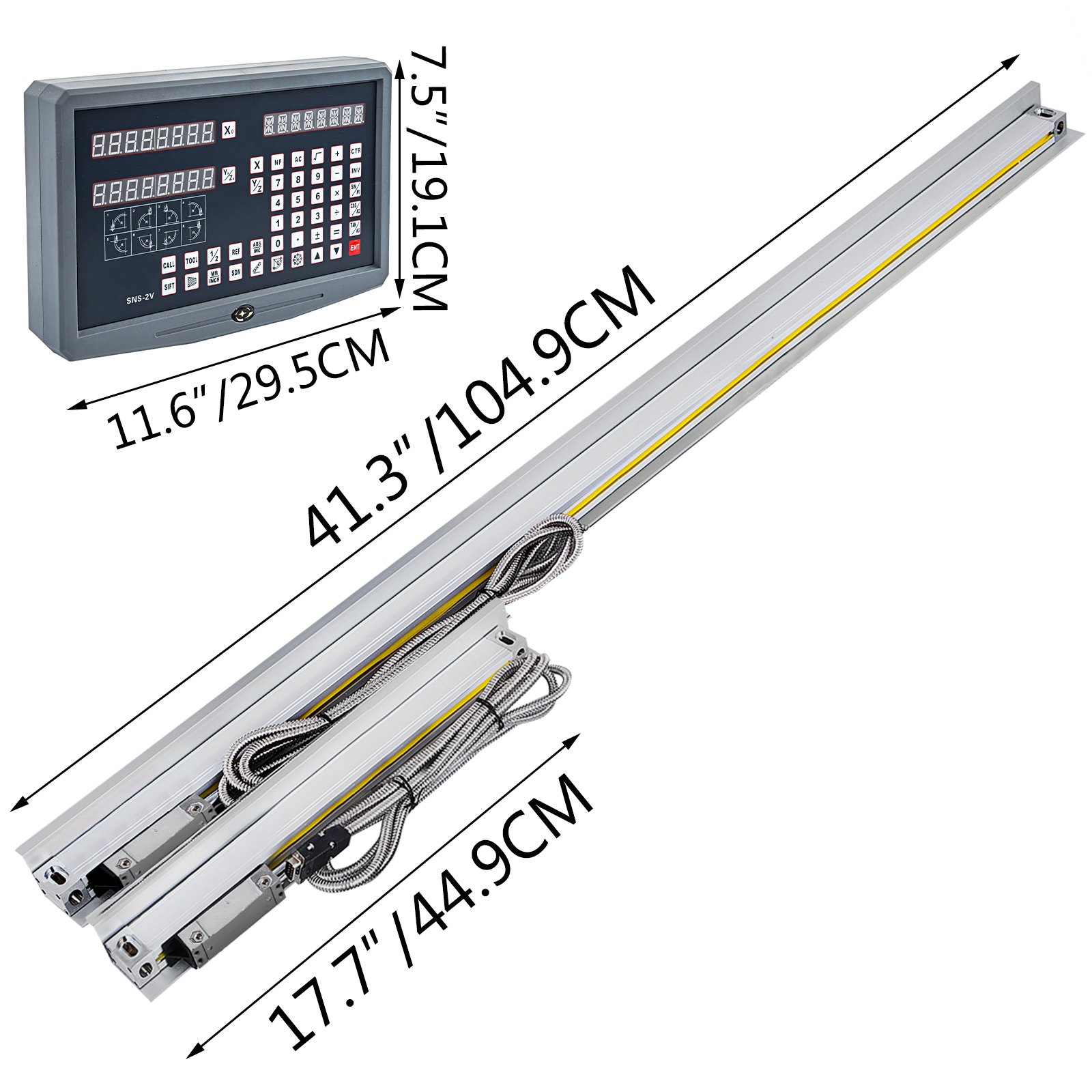 2 Axis Digital Readout DRO 11.8"&35.4" (300&900 mm) High Precision Linear Scale