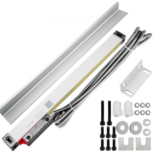 VEVOR 1 Axis Lathe Linear Scale 300mm with Accuracy 0.0002" Optical Length Precision Linear Scale Aluminum Body for Mill Milling Lathe Machine with Accessories (300mm(12"))