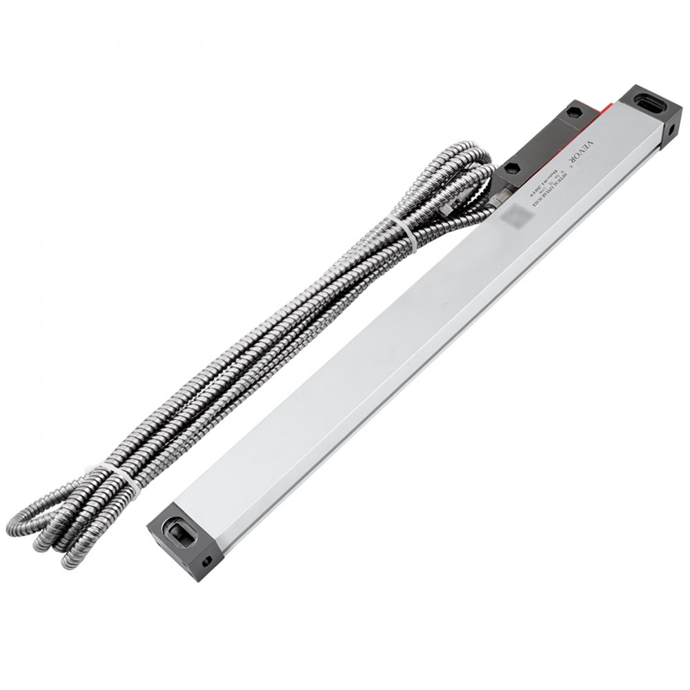 VEVOR 1 Axis Lathe Linear Scale 300mm with Accuracy 0.0002" Optical Length Precision Linear Scale Aluminum Body for Mill Milling Lathe Machine with Accessories (300mm(12"))