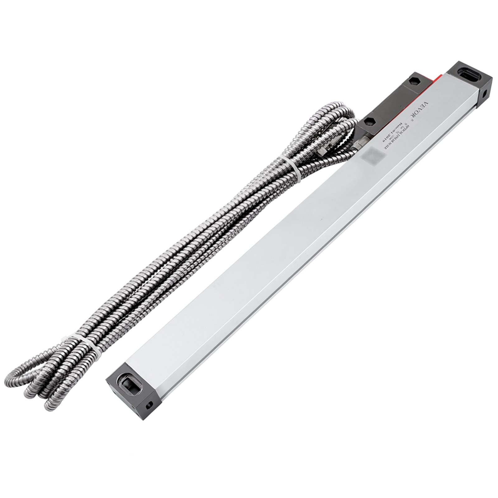 VEVOR 1 Axis Lathe Linear Scale 300mm with Accuracy 0.0002" Optical Length Precision Linear Scale Aluminum Body for Mill Milling Lathe Machine with Accessories (300mm(12"))