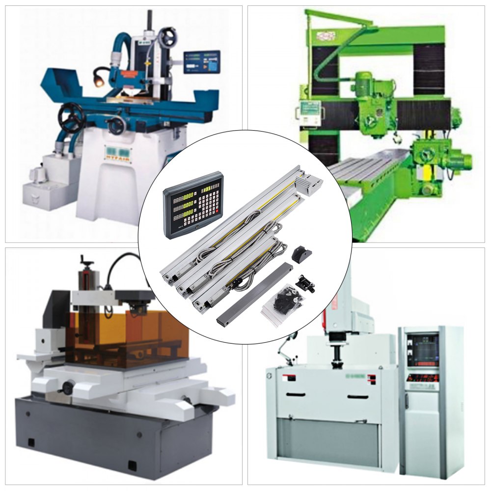 VEVOR 3 Axis Digital Readout DRO Display 250mm+450mm+500mm Travel Length Precision Linear Scale 10+17.7+19.7 Inch for Mill Milling Machine