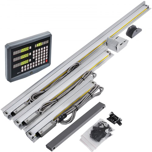 VEVOR Digital Readout, 3 Axis, DRO Display with 250 & 550 & 750 mm Travel Length Precision Linear Scale, for Mill Milling Machine