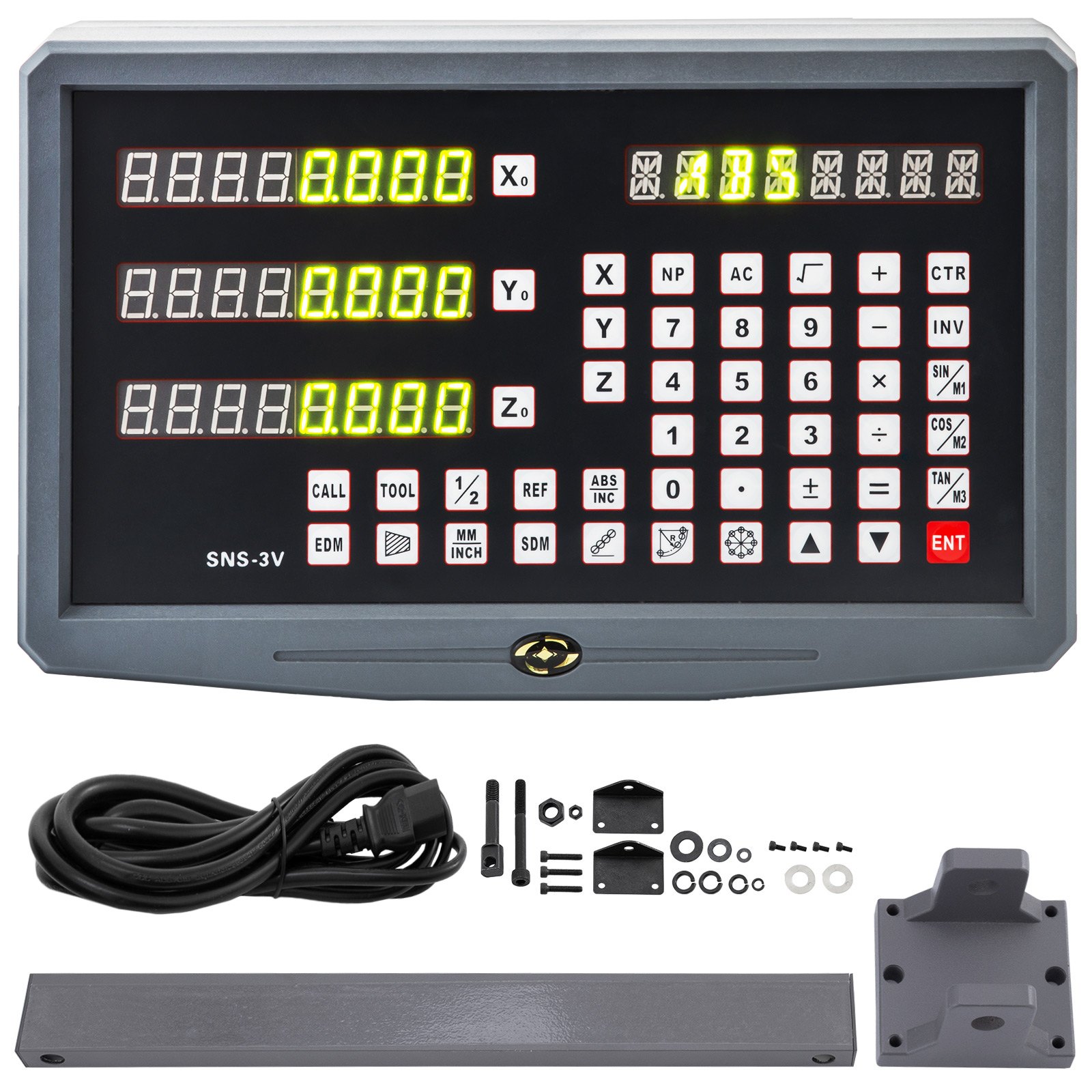 VEVOR 3 Axis Digital Readout, DRO Display w/ Precision Linear Scale for Lathe Grinding/Milling/Boring Machine EMD
