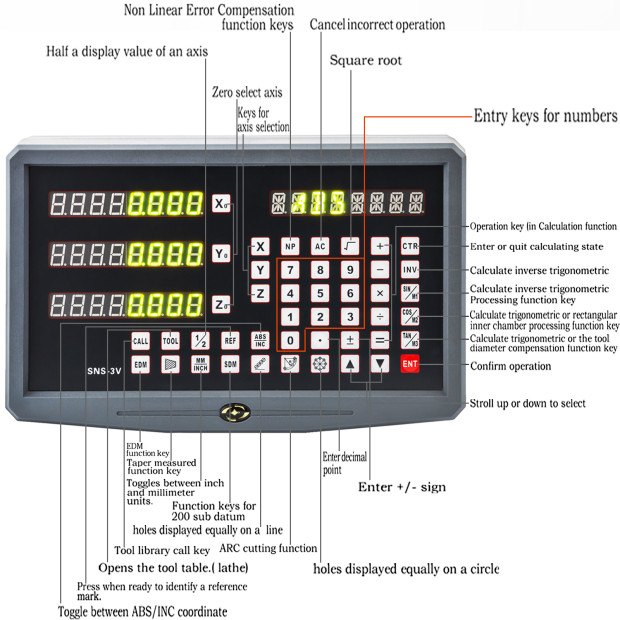 3 Axis Digital Readout Display Lathe Machine Drilling Cnc Milling Dro Display