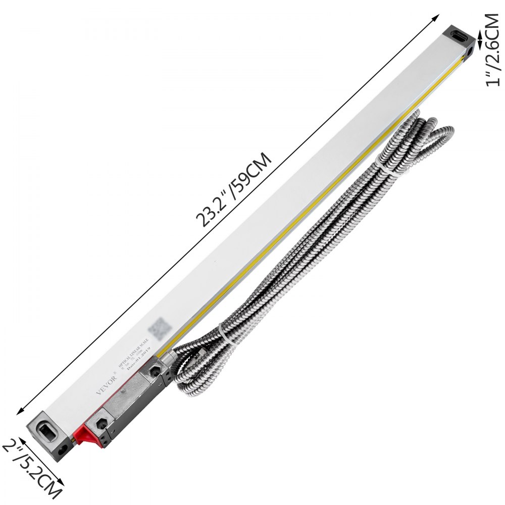 VEVOR 1 Axis Lathe Linear Scale, 18"/450mm with 0.0002" Accuracy Optical Length Precision Linear Scale for Mill Milling Machine
