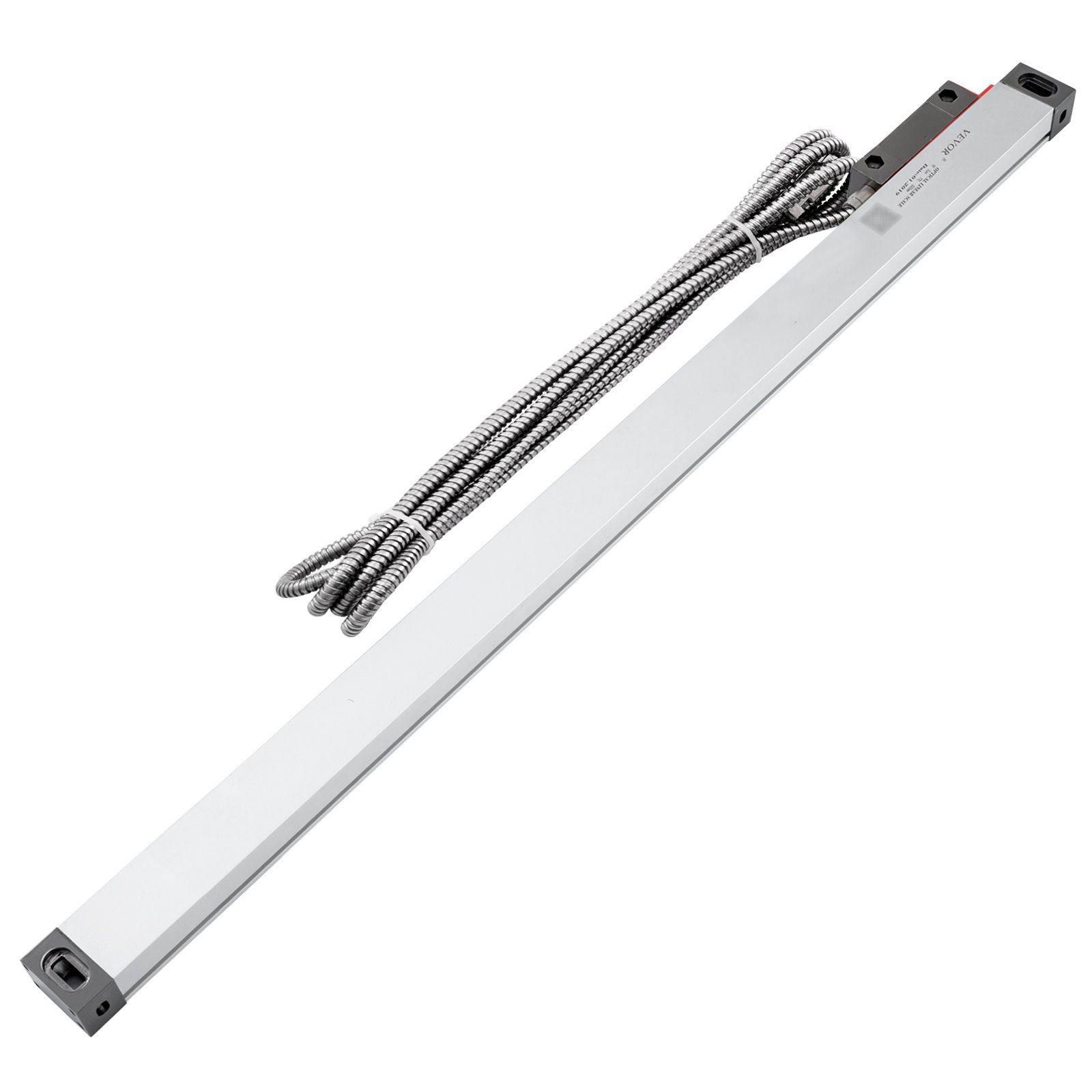VEVOR Torno de 1 eje Escala lineal 500 mm con precisión 0.0002 "Longitud óptica Precisión Escala lineal Cuerpo de aluminio para fresadora Máquina de torno con accesorios (500 mm (20"))