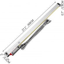 VEVOR 1 Axis Lathe Linear Scale 550mm with Accuracy 0.0002" Optical Length Precision Linear Scale Aluminum Body for Mill Milling Lathe Machine with Accessories (550mm(22"))