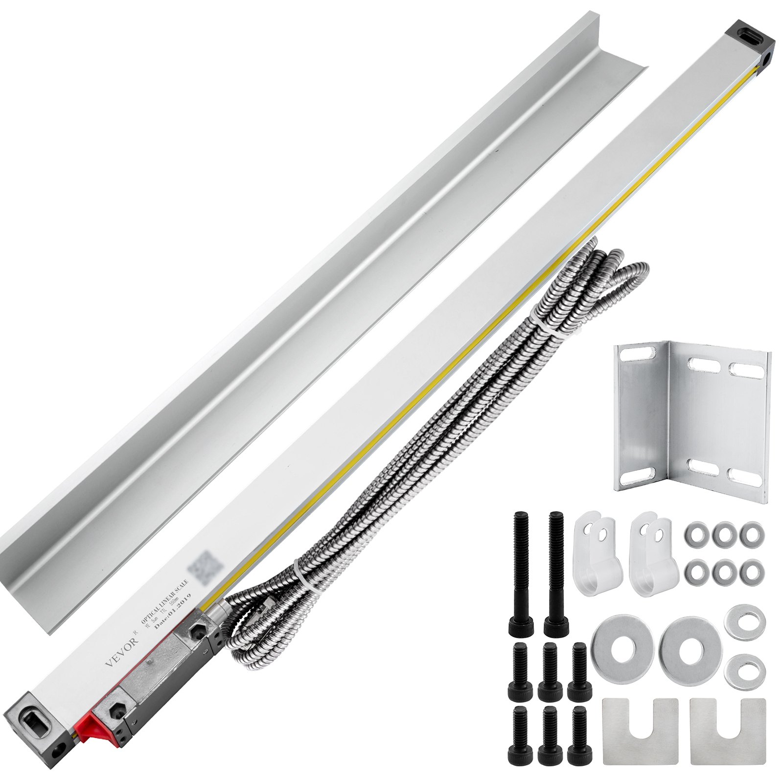 Sweiko 1 Axis Lathe Linear Scale 550mm with Accuracy 0.0002" Optical Length Precision Linear Scale Aluminum Body for Mill Milling Lathe Machine with Accessories (550mm(22")) Sweiko 1 Axis Lathe Linear Scale 550mm with Accuracy 0.0002" Optical Length Precision Linear Scale Aluminum Body for Mill Milling Lathe Machine with Accessories (550mm(22"))
