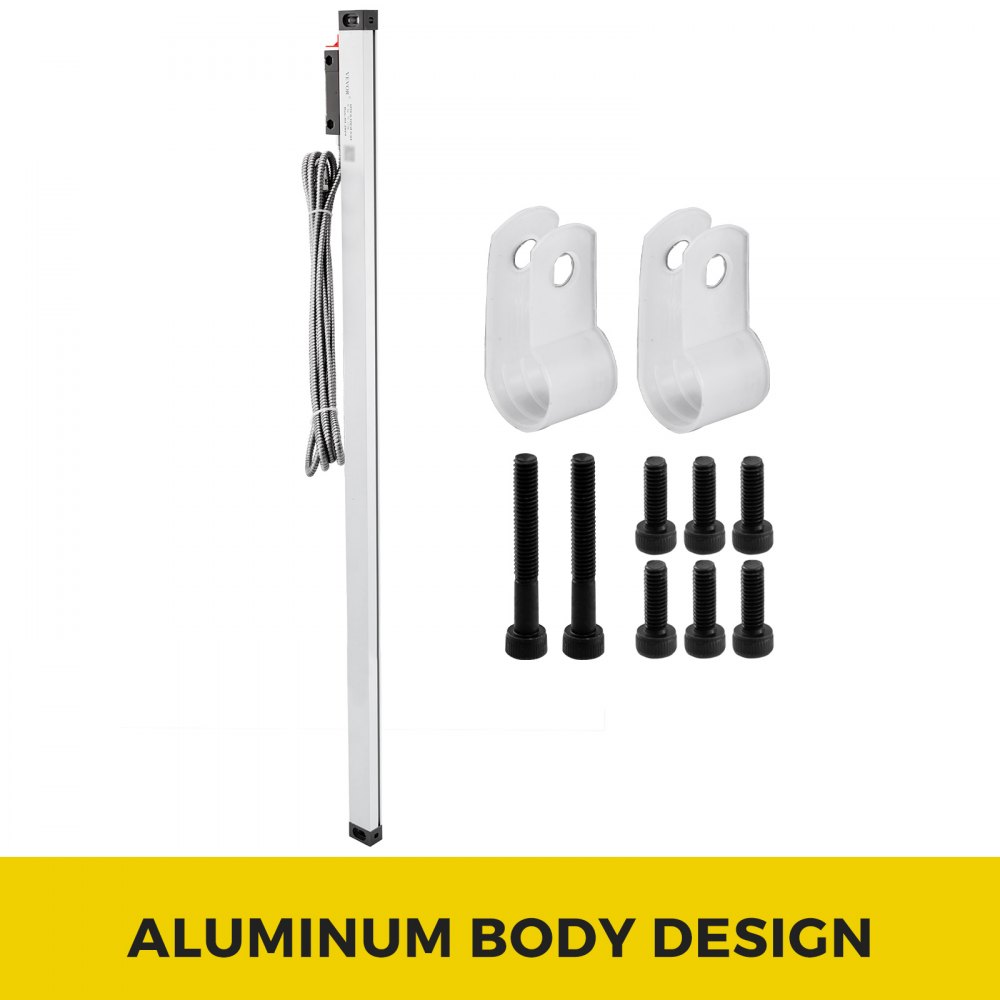 Soustruh VEVOR lineární měřítko 850 mm lineární skleněné měřítko s vysokou přesností 0,0002" optická délka, přesné lineární měřítko, hliníkové tělo pro vrtání, broušení, frézovací frézka Soustruh s příslušenstvím