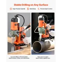 VEVOR Magnetic Drill Press Mag Drill Press 1400 W 0-750 RPM with 11 Core Bits