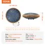 VEVOR Steel Tongue Drum, 14 in & 15 Notes, Rain Drum for Outside Garden, D Major Key, Tank Drum with 2 Mallets & Carry Bag, Hand Pan Drum Percussion Instrument for Musical Education Yoga, Navy Blue