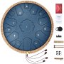 VEVOR Steel Tongue Drum 14 in 15 Notes Rain Drum for Outside C Major Navy Blue