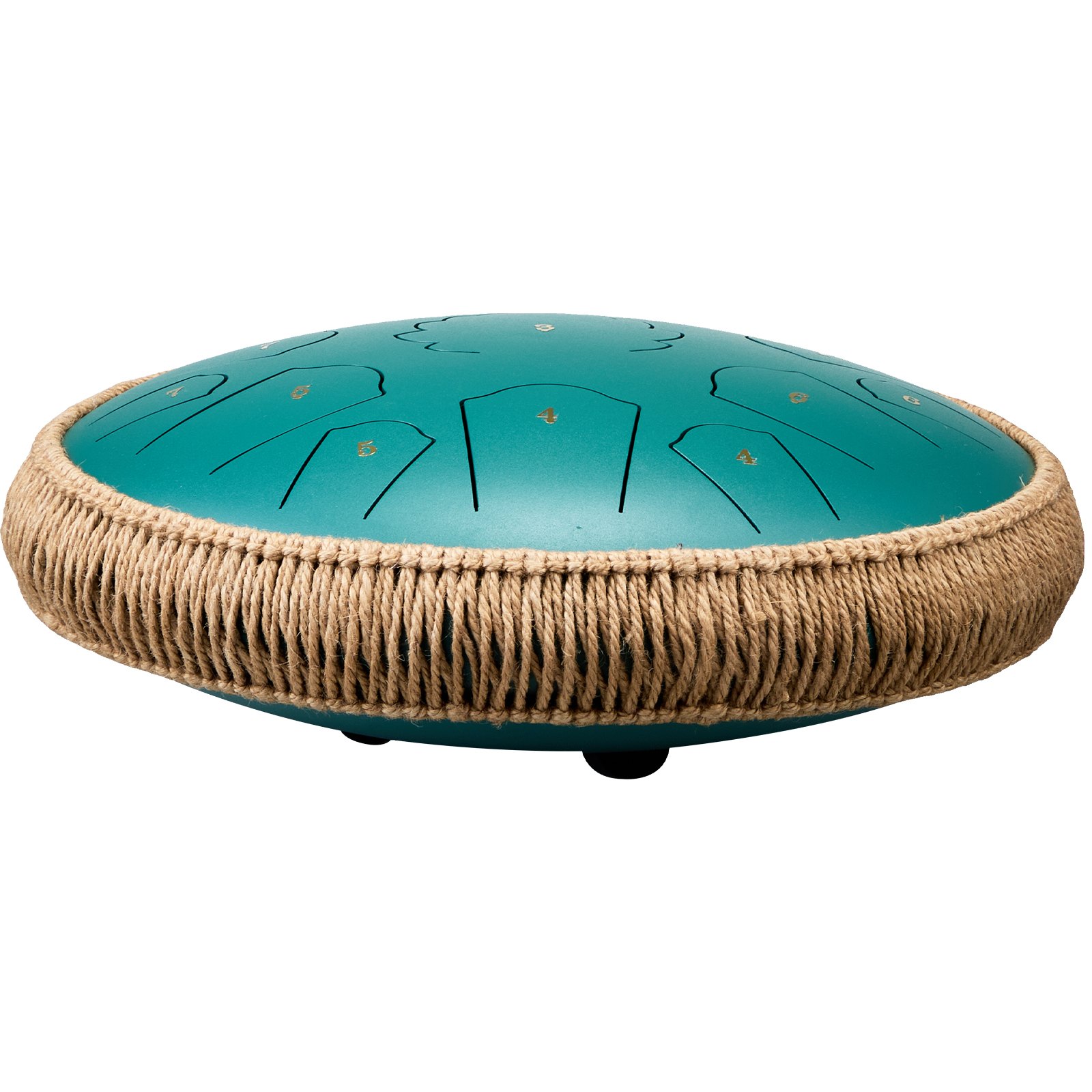 VEVOR Steel Tongue Drum 35.6 cm 15 Notes Rain Drum for Outside C Major Green