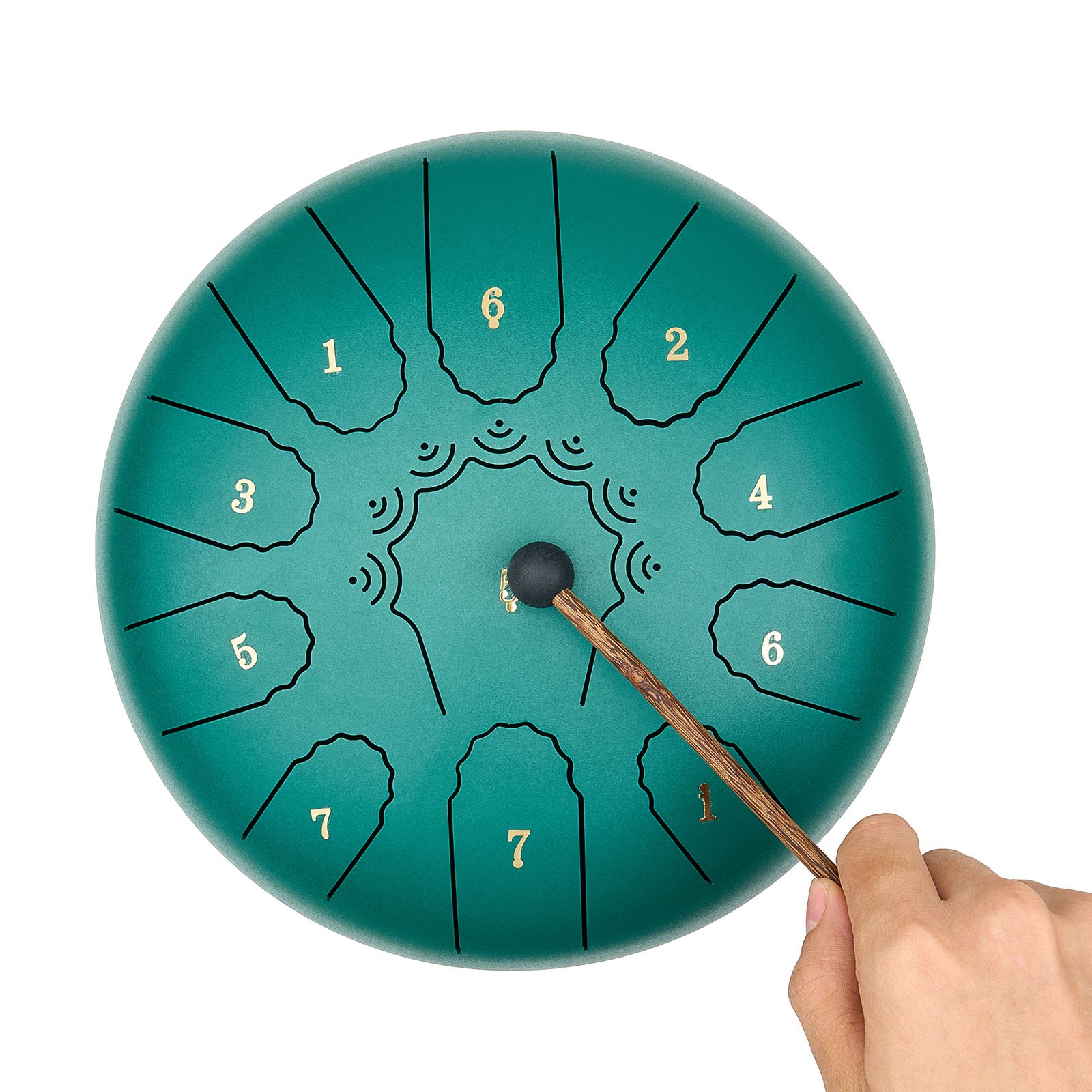 VEVOR Steel Tongue Drum, 10 in 11 Notes Rain Drum for Outside Garden, C Major Musical Drums with Music Book & Mallets, Percussion Instrument for Meditation Yoga Beginner Musical Education, Green