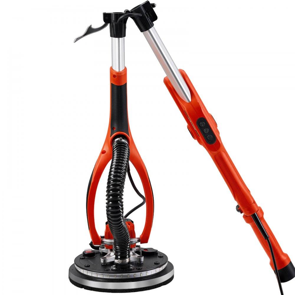 VEVOR Drywall Sander, 950W Electric Drywall Sander, Popcorn Ceiling Removal Tool with 7 Variable Speed 1000-2300 RPM, Double-Deck LED Light, Foldable & Extendable Handle, 15 Sanding Discs, Dust Hose