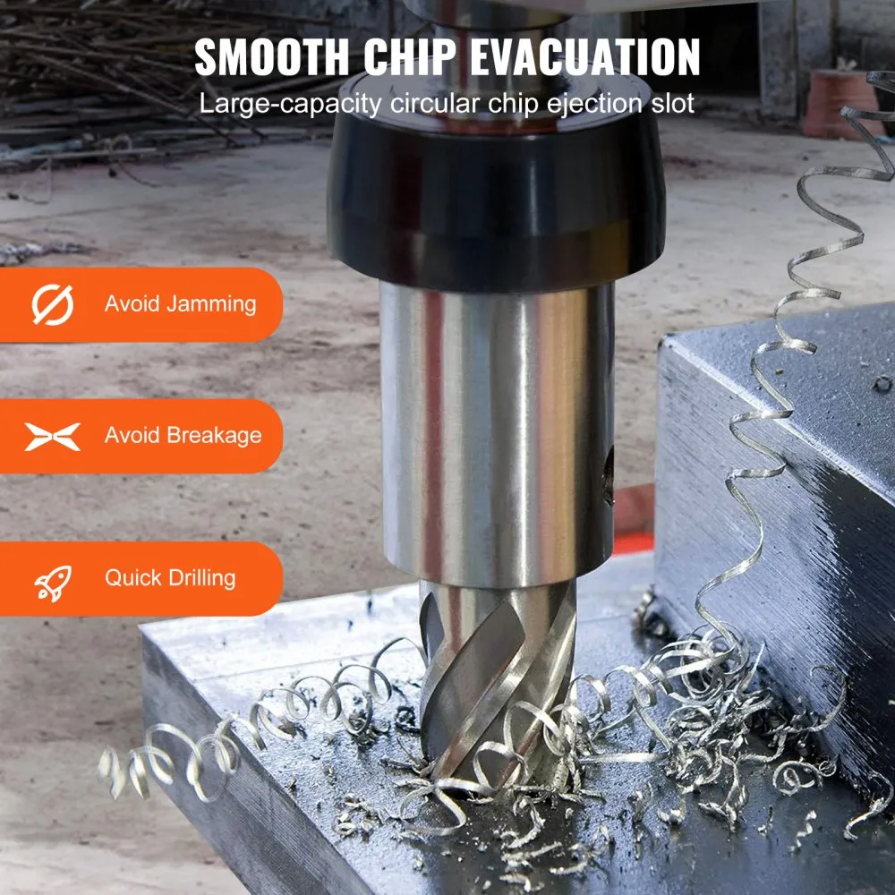 VEVOR Annular Cutter Set, 13 pcs Weldon Shank Mag Drill Bits, 5.1 cm Cutting Depth, 1.1 to 1-2.7 cm Cutting Diameter, M2AL HSS, with 2 Pilot Pins, Hex Wrench and Portable Case, for Using with Magnetic Dr