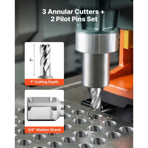Kroonpuuride komplekt 3 tk Ø 12,7 mm, Weldon, sügavus 25,4 mm — pilt 3
