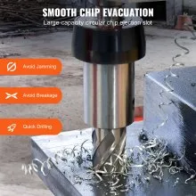 VEVOR Annular Cutter Set, 6 pcs Weldon Shank Mag Drill Bits, 1" Cutting Depth, 1/2" to 1-1/16" Cutting Diameter, M2AL High-Speed Steel, with Pilot Pin and Portable Case, for Using with Magnetic Drills