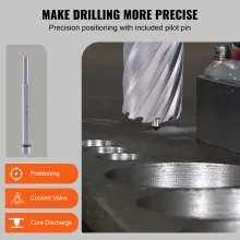 VEVOR Annular Cutter Set, 6 pcs Weldon Shank Mag Drill Bits, 1" Cutting Depth, 1/2" to 1-1/16" Cutting Diameter, M2AL High-Speed Steel, with Pilot Pin and Portable Case, for Using with Magnetic Drills