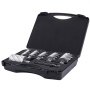 VEVOR annular cutter set in a black case with six annular cutters neatly arranged.
