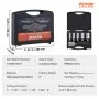 VEVOR Annular Cutter Set, 6 pcs Universal Shank Mag Drill Bits, 5.1 cm Cutting Depth, 2.5 to 5.1 cm Cutting Diameter, M2AL High-Speed Steel, with 2 Pilot Pins and Portable Case, for Using with Magnetic Drills