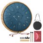 VEVOR Steel Tongue Drum, 30.5cm 13 Notes Rain Drum for Outside Garden, C Major Musical Drums with Music Book & Mallets, Percussion Instrument for Meditation Yoga Beginner Musical Education, Navy Blue