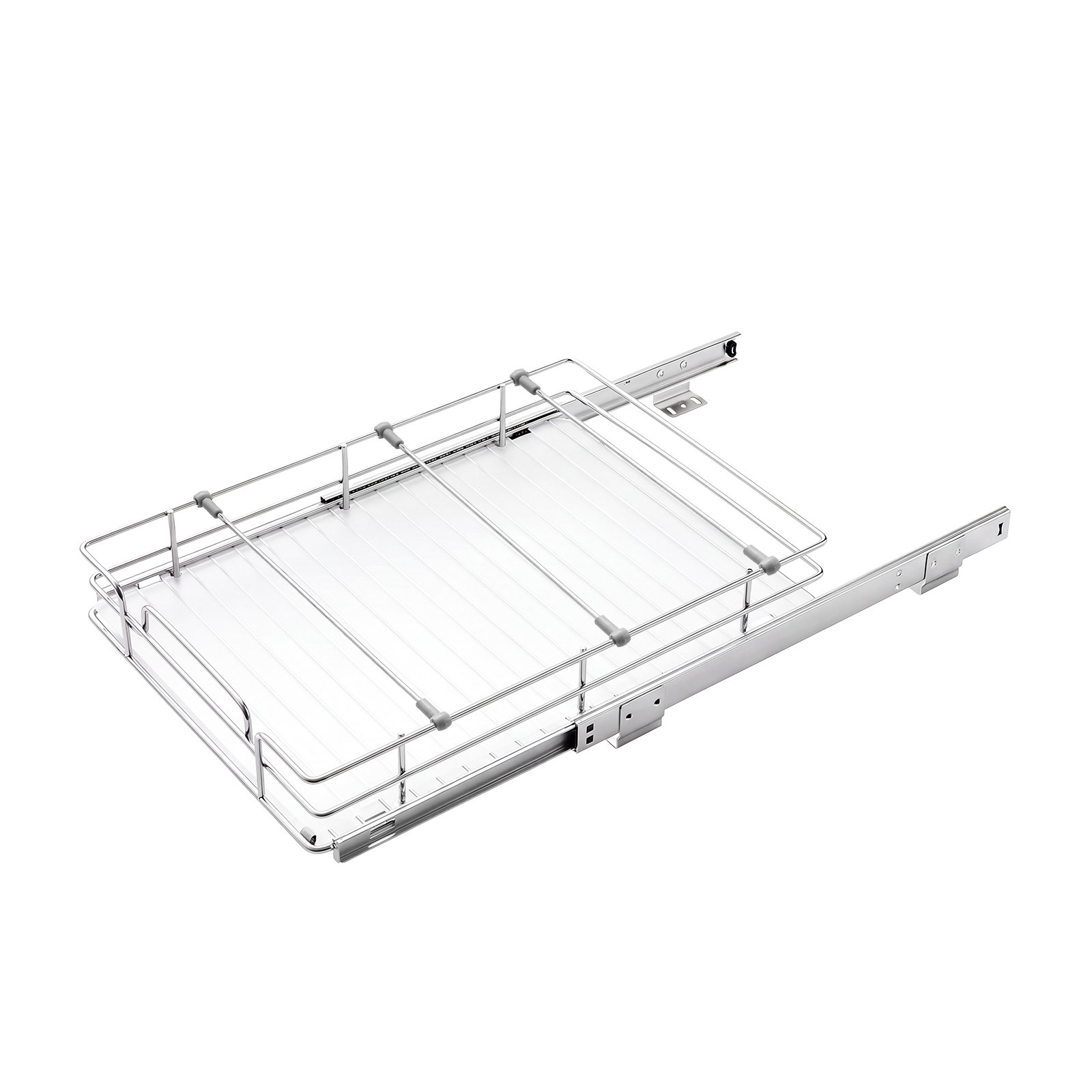 VEVOR Pull Out Cabinet Organizer 12.4"W x 16.54"D Steel Slide Out Drawers, for Kitchen Bathroom Pantry Home Organization, Chrome-Plated Finish, Heavy Duty Storage Sliding Shelves for Base Cabinets