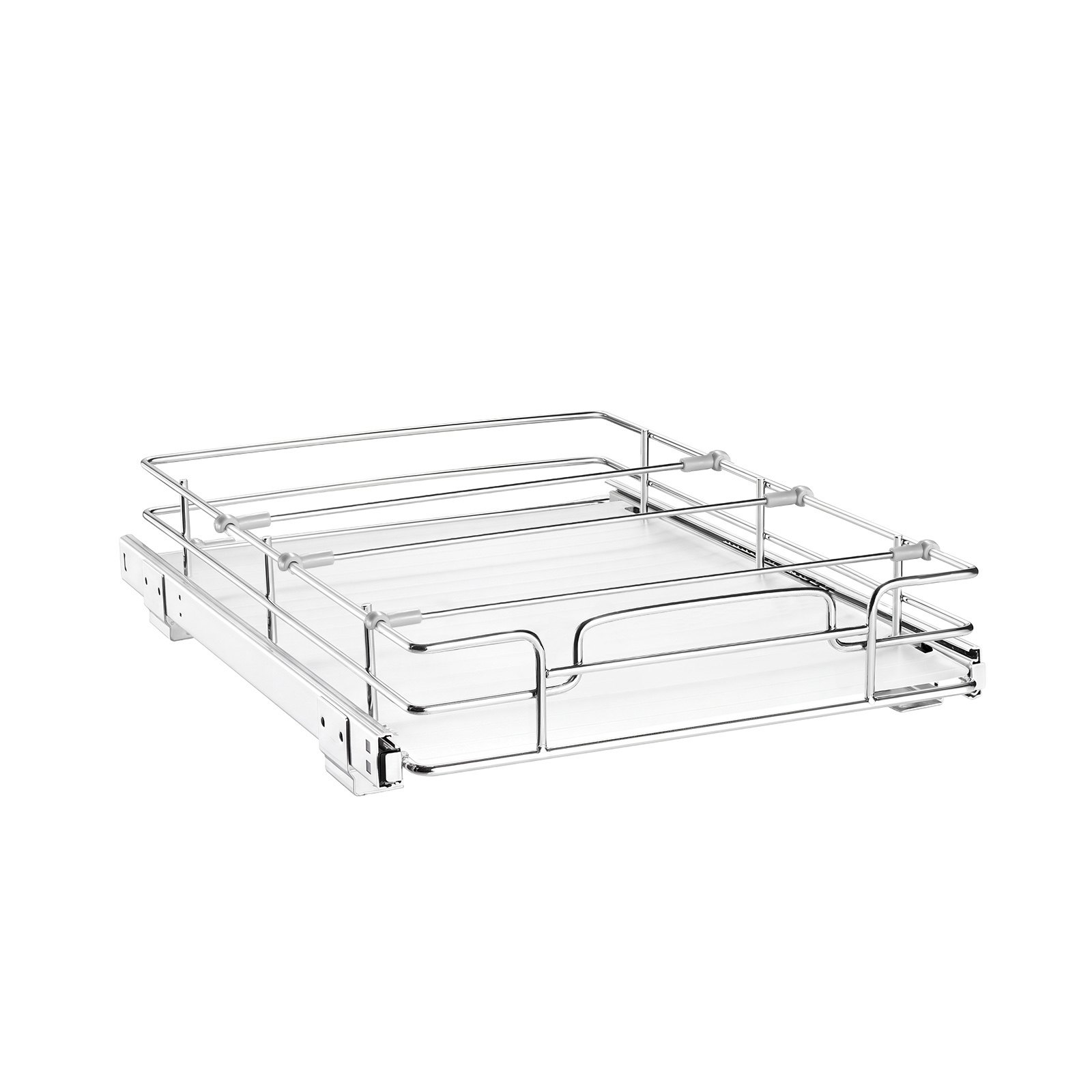 VEVOR Pull Out Cabinet Organizer 12.4"W x 16.54"D Steel Slide Out Drawers, for Kitchen Bathroom Pantry Home Organization, Chrome-Plated Finish, Heavy Duty Storage Sliding Shelves for Base Cabinets