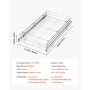 VEVOR Pull Out Cabinet Organizer 12.2"W x 20.98"D Steel Slide Out Drawers, for Kitchen Bathroom Pantry Home Organization, Chrome-Plated Finish, Heavy Duty Storage Sliding Shelves for Base Cabinets